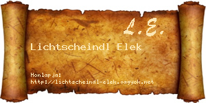 Lichtscheindl Elek névjegykártya